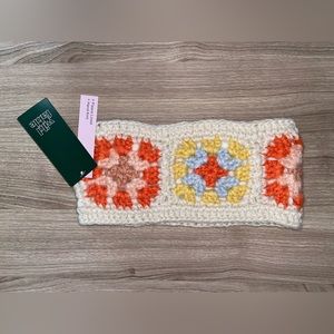 NWT Wild Fable Fleece Lined Hand Knit Headband Ear Warmer Floral Recycled Poly